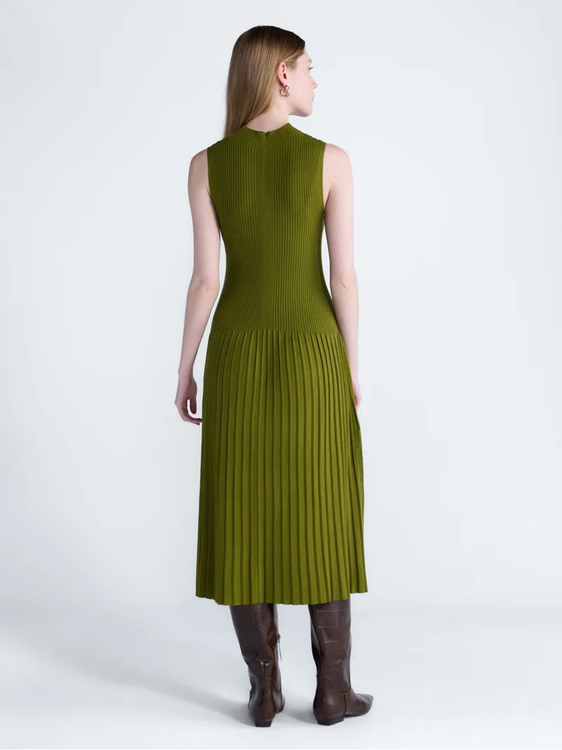 Scoop Women's and Women's Plus Mock Neck Midi Sweater Dress, Sizes XS-4X | Walmart (US)