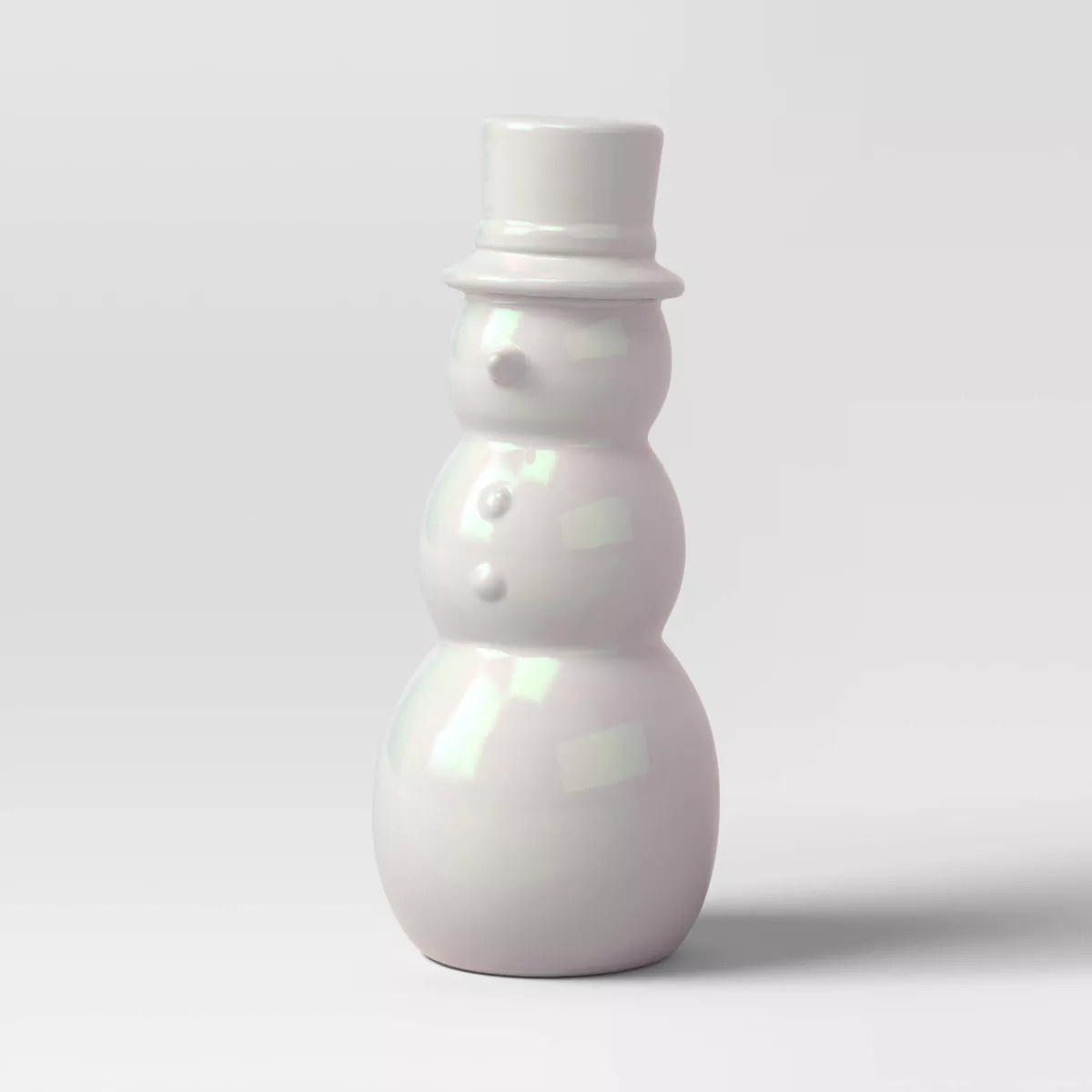 7" Christmas Ceramic Iridescent Snowman Figurine - Wondershop™ | Target
