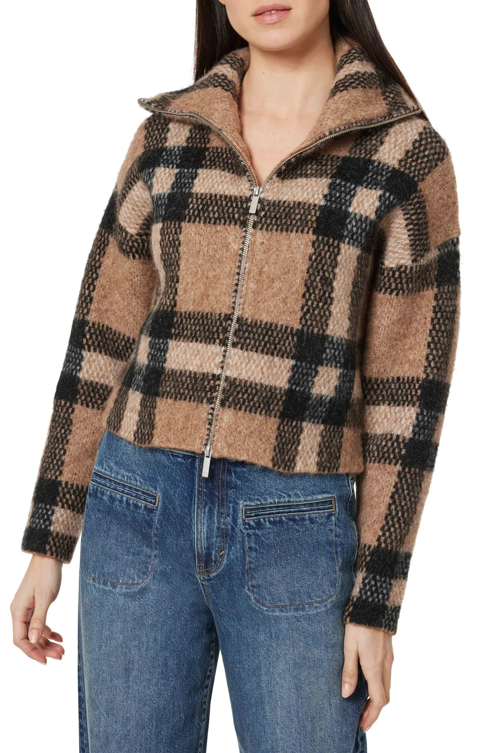Plaid Front Zip Jacket | Nordstrom
