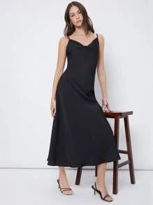 SHEIN Cowl Neck Solid Slip Dress
   SKU: swdress07210329380      
          (5446 Reviews)
      ... | SHEIN