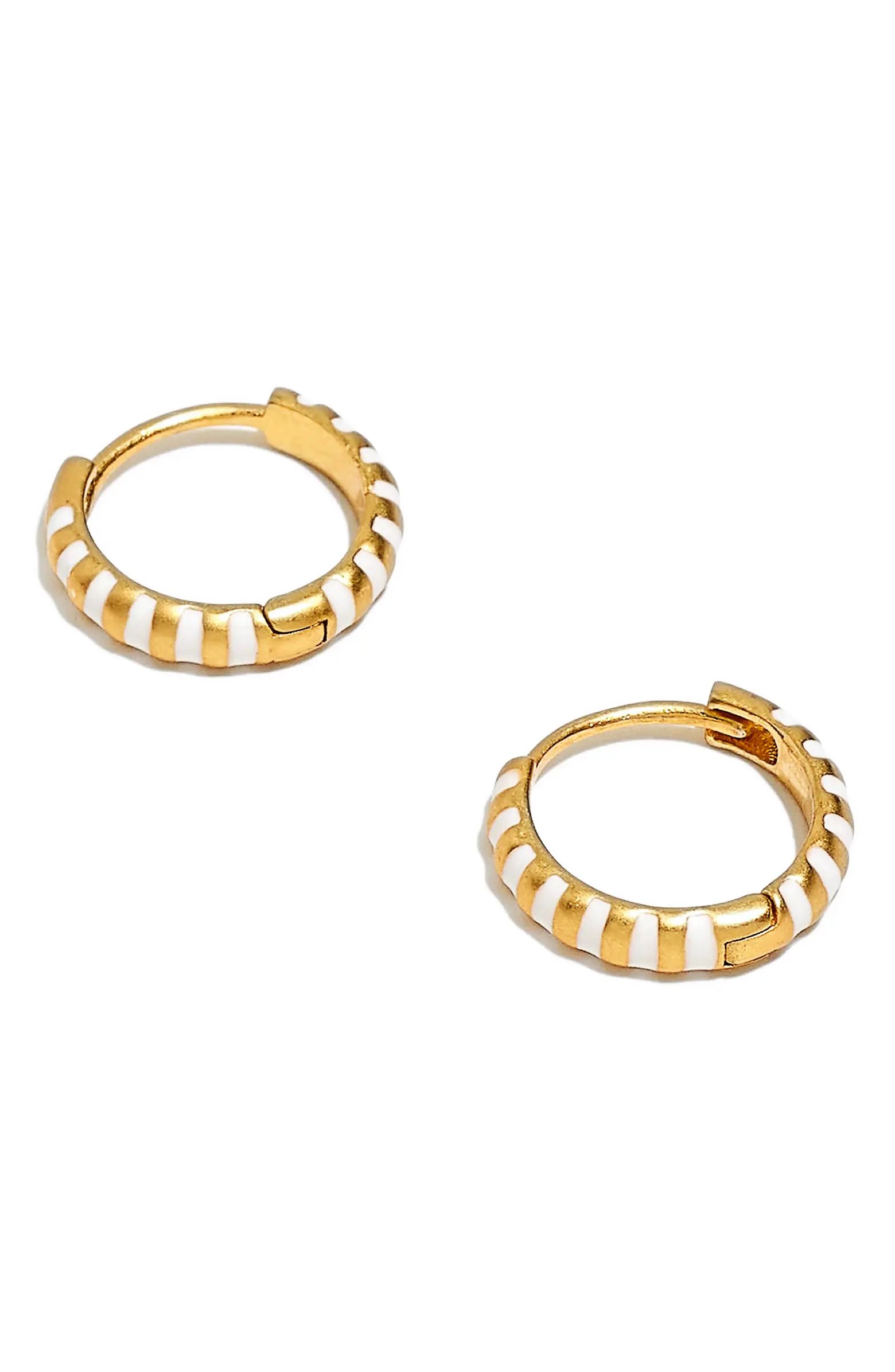 Enamel Stripe Huggie Hoop Earrings | Nordstrom