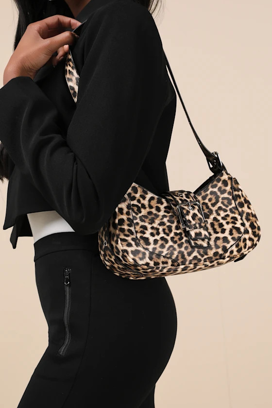 Ziley Brown Leopard Buckle Shoulder Bag | Lulus