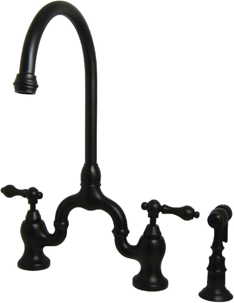 Kingston Brass KS7795ALBS English Country Bridge Kitchen Faucet with Brass Sprayer, 7-3/4 inch Sp... | Amazon (US)