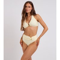 Women's Light Yellow Ring Detail Halterneck Bikini Top Urban Bliss New Look | New Look (UK)