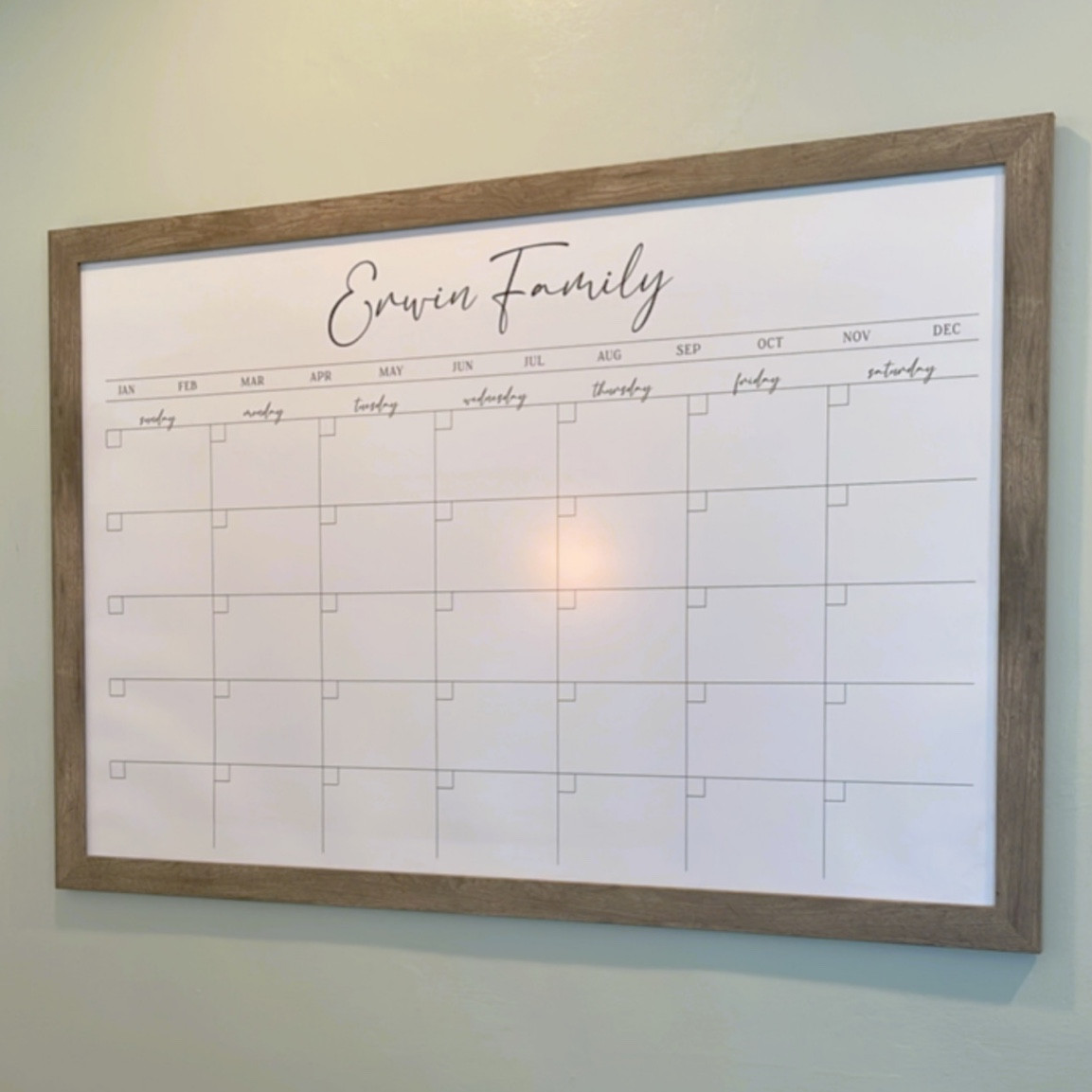 The best family calendar of you have a ton going on! The quality is worth the price because it holds up so well and isn’t your typical dry erase calendar. Ours is 24x36 with the barn wood frame. 

#LTKhome #LTKsalealert