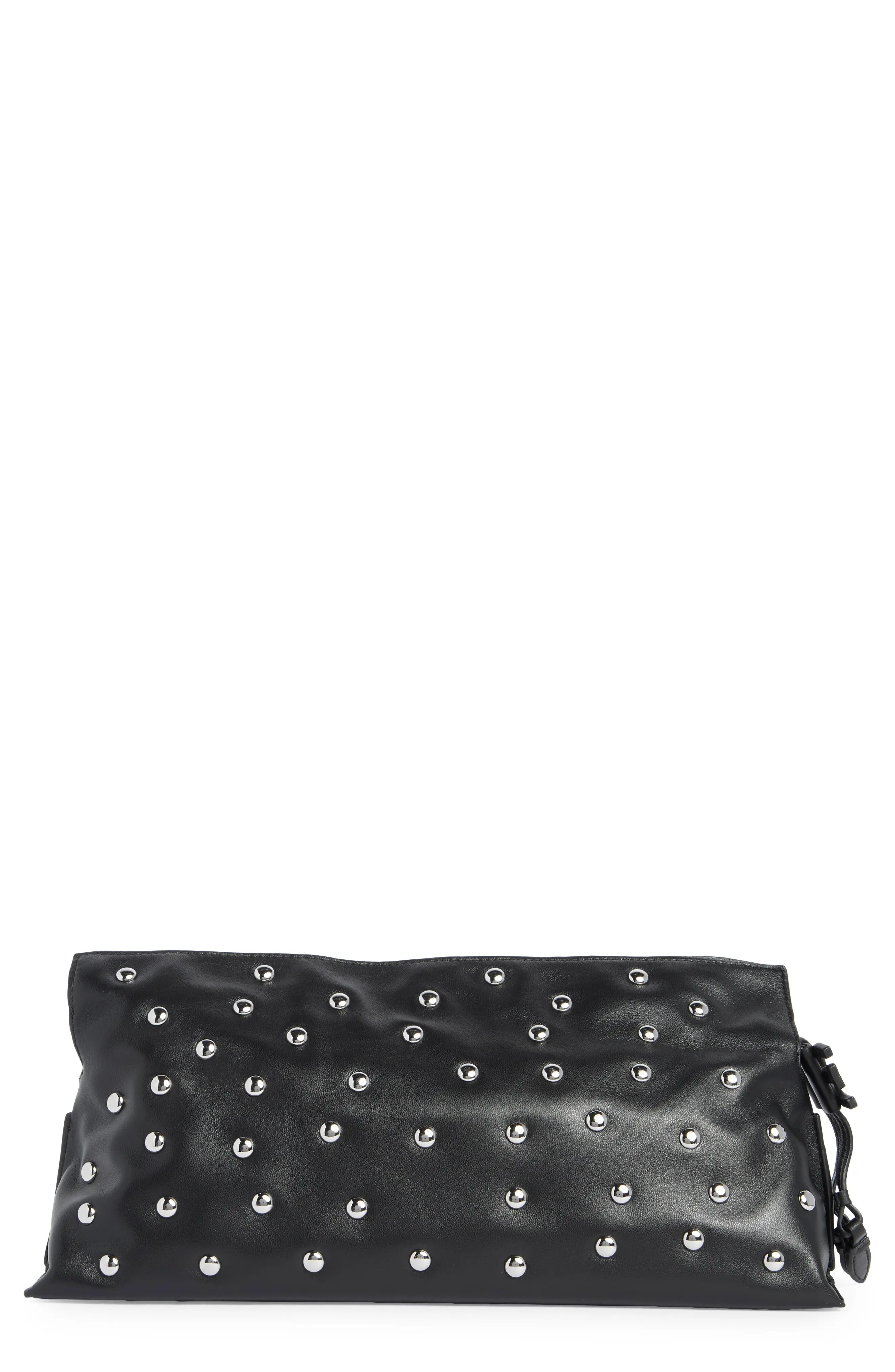 Poppy Oversize Stud Leather Clutch (Women) | Nordstrom | Nordstrom