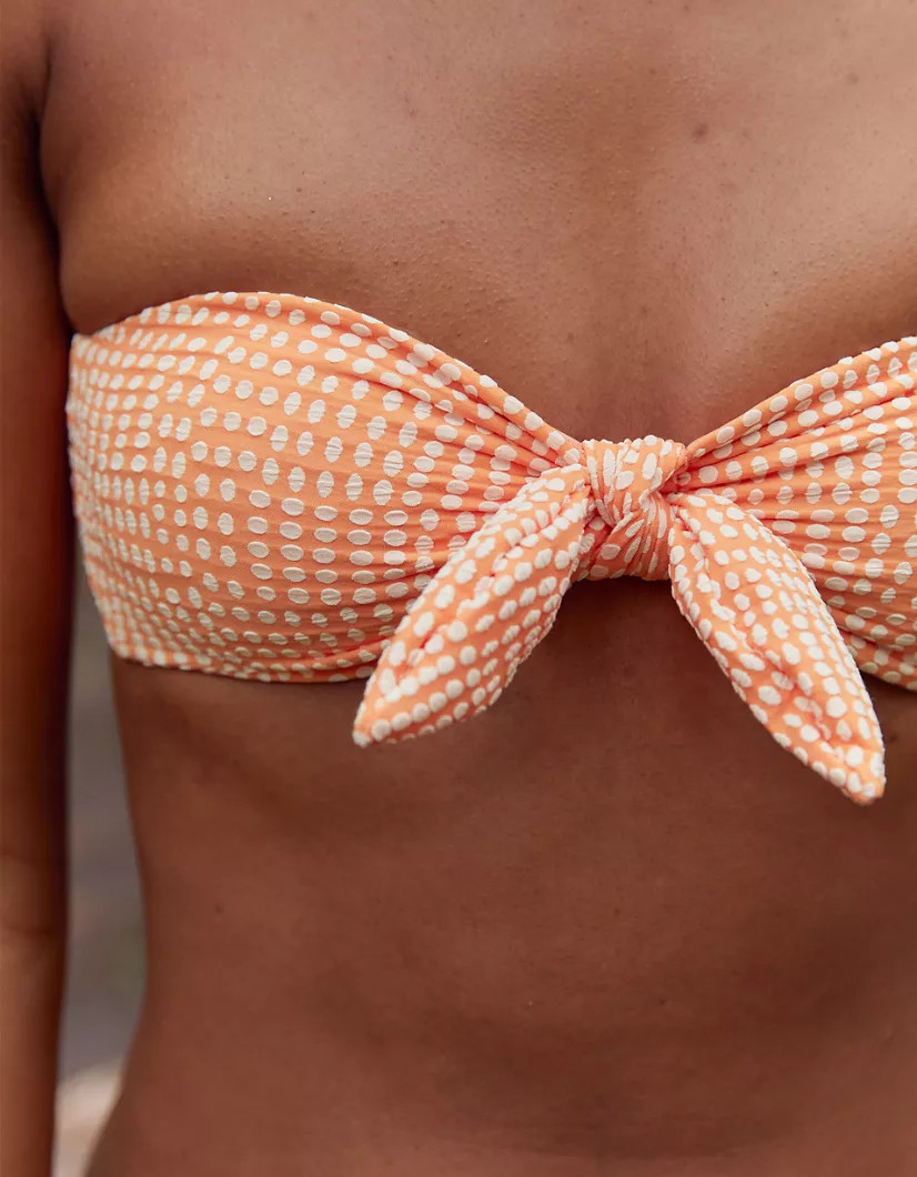 Aerie Jacquard Tie Bandeau Bikini Top | American Eagle Outfitters (US & CA)