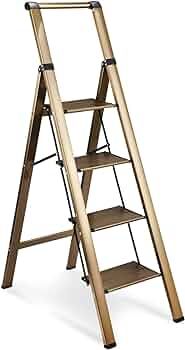 HBTower 5 Step Ladder, Aluminum Ladder with Handrails, Folding Step Stool for Adults, 330LBS Capa... | Amazon (US)