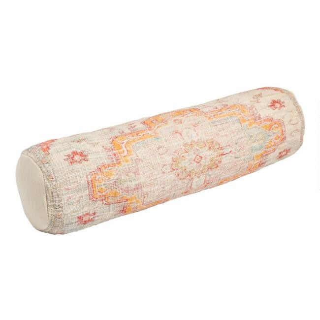Multicolored Vintage Rug Print Bolster Pillow | World Market