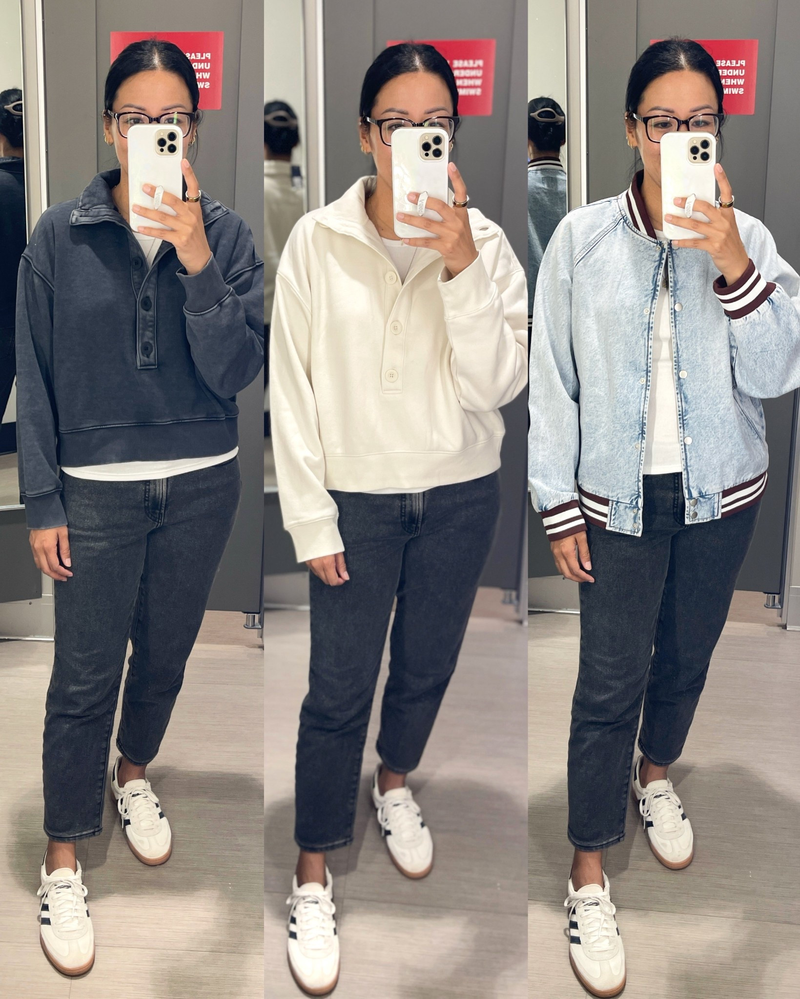 Size XS black pullover
Size small cream pullover (I prefer this size)
Size small jacket (XS would also fit)

Sized down 1/2 in sneakers


#LTKFindsUnder50 #LTKOver40 #LTKSeasonal