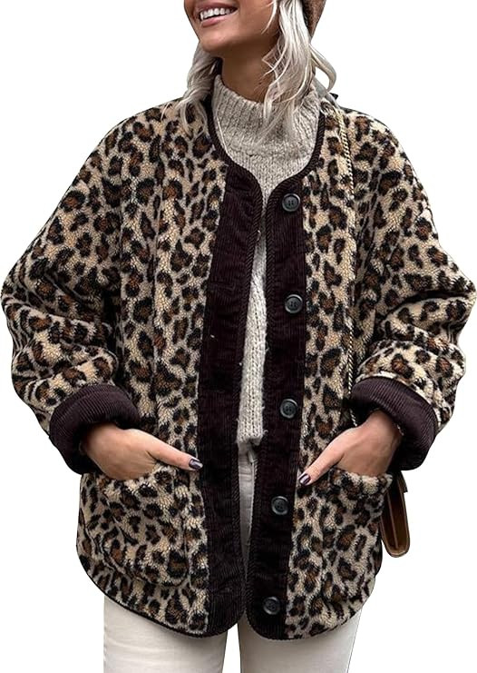 Eisctnd Women's Fuzzy Fleece Jacket SolidColor Long Sleeve Open Front Coats Lightweight Casual Ou... | Amazon (US)