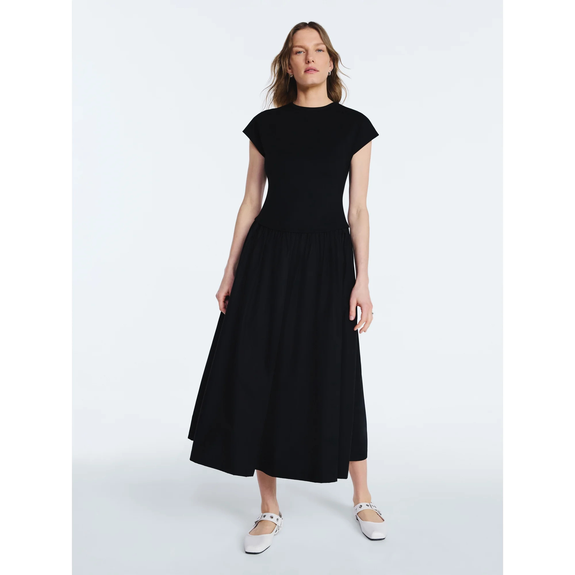 Scoop Women’s Maxi Dress with Short Dolman Sleeves, Sizes XS-4X | Walmart (US)