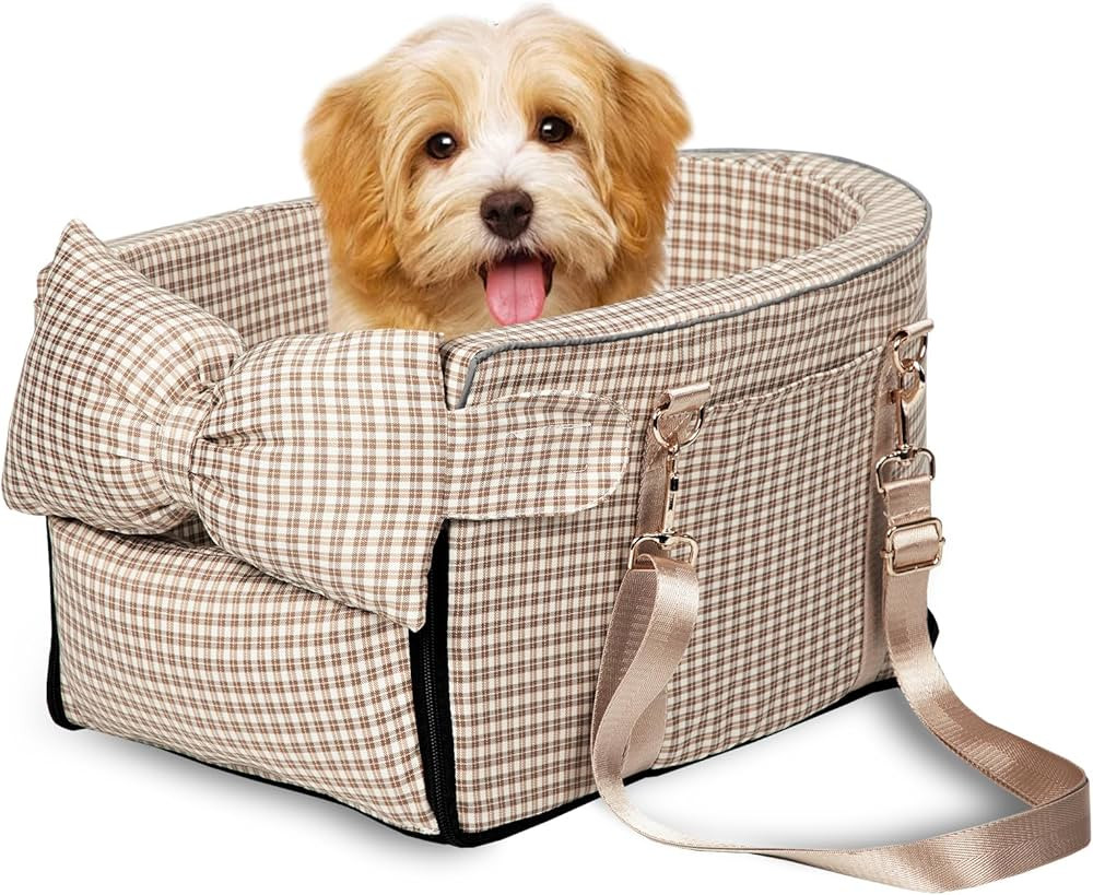 Dog Car Seat for Small Dogs,Center Console Seat for Puppy,Anti-Collapse Pet Car Seat with Soft Cu... | Amazon (US)