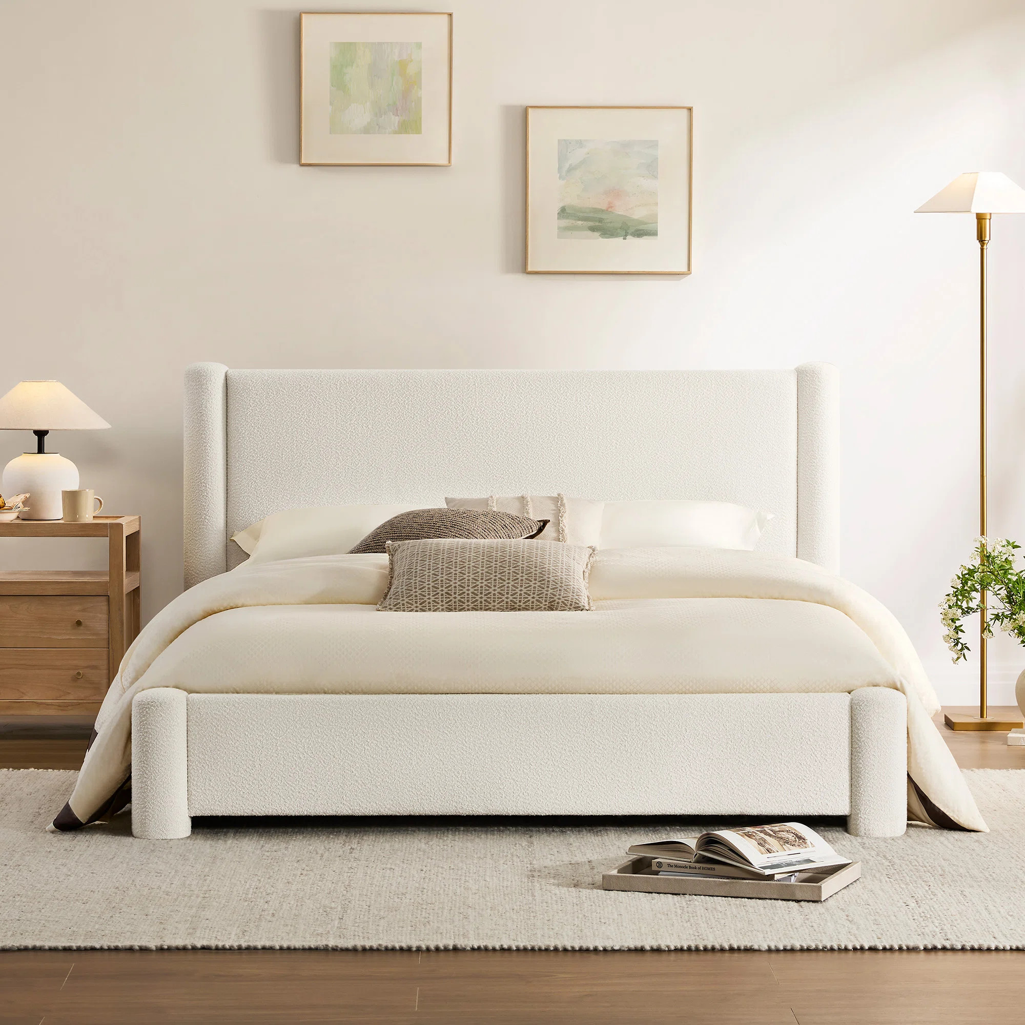 Boucle-Style Waterproof Upholstered Bed | Wayfair North America