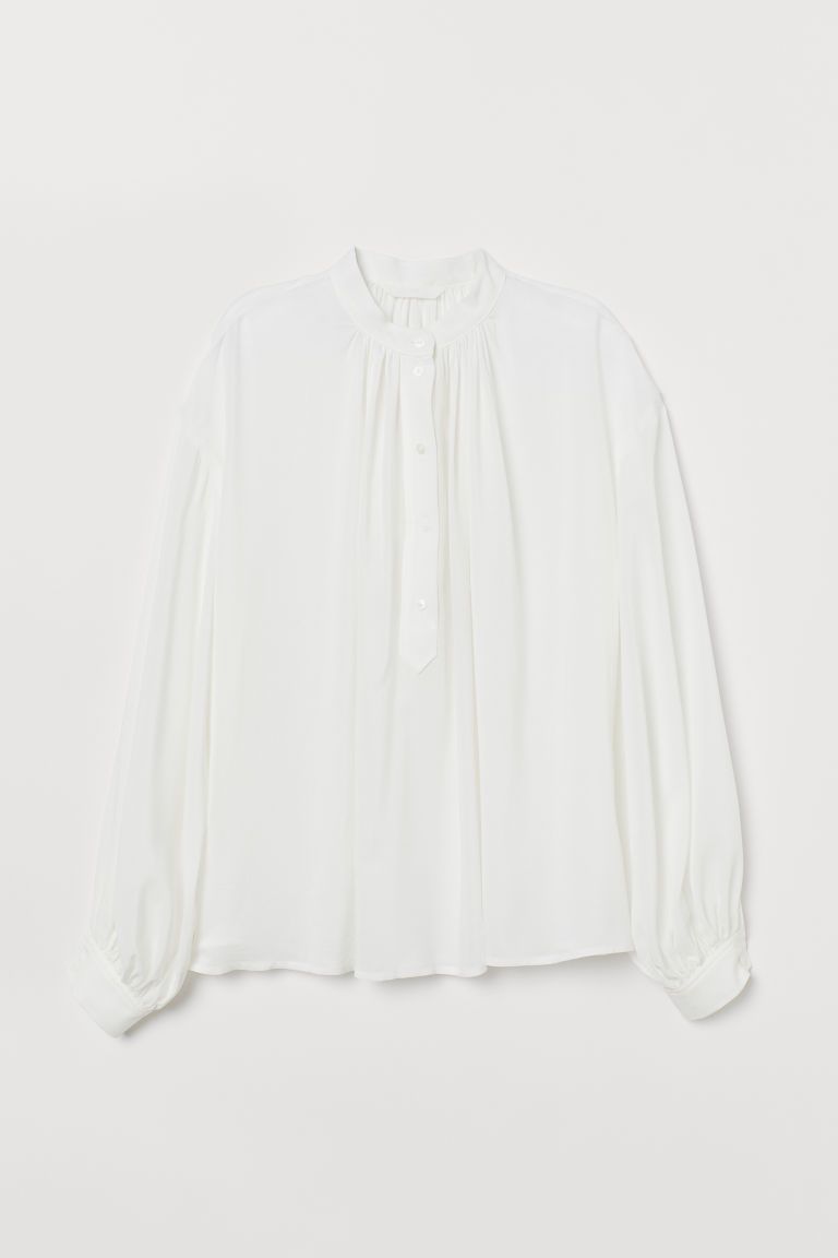 Band-collar Viscose Blouse | H&M (US + CA)