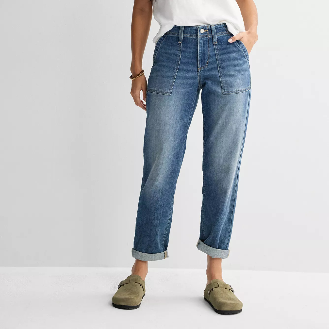 Women's Sonoma Goods For Life\u00ae Mid-Rise Relaxed Boyfriend Jeans | Kohl's