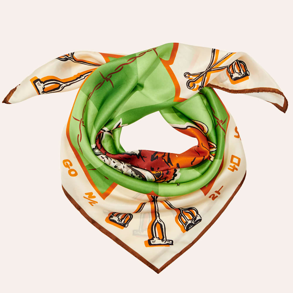 Fringe Scarves Green & Tan Toro Grande Long & Tall Silk Scarf | Cavender's