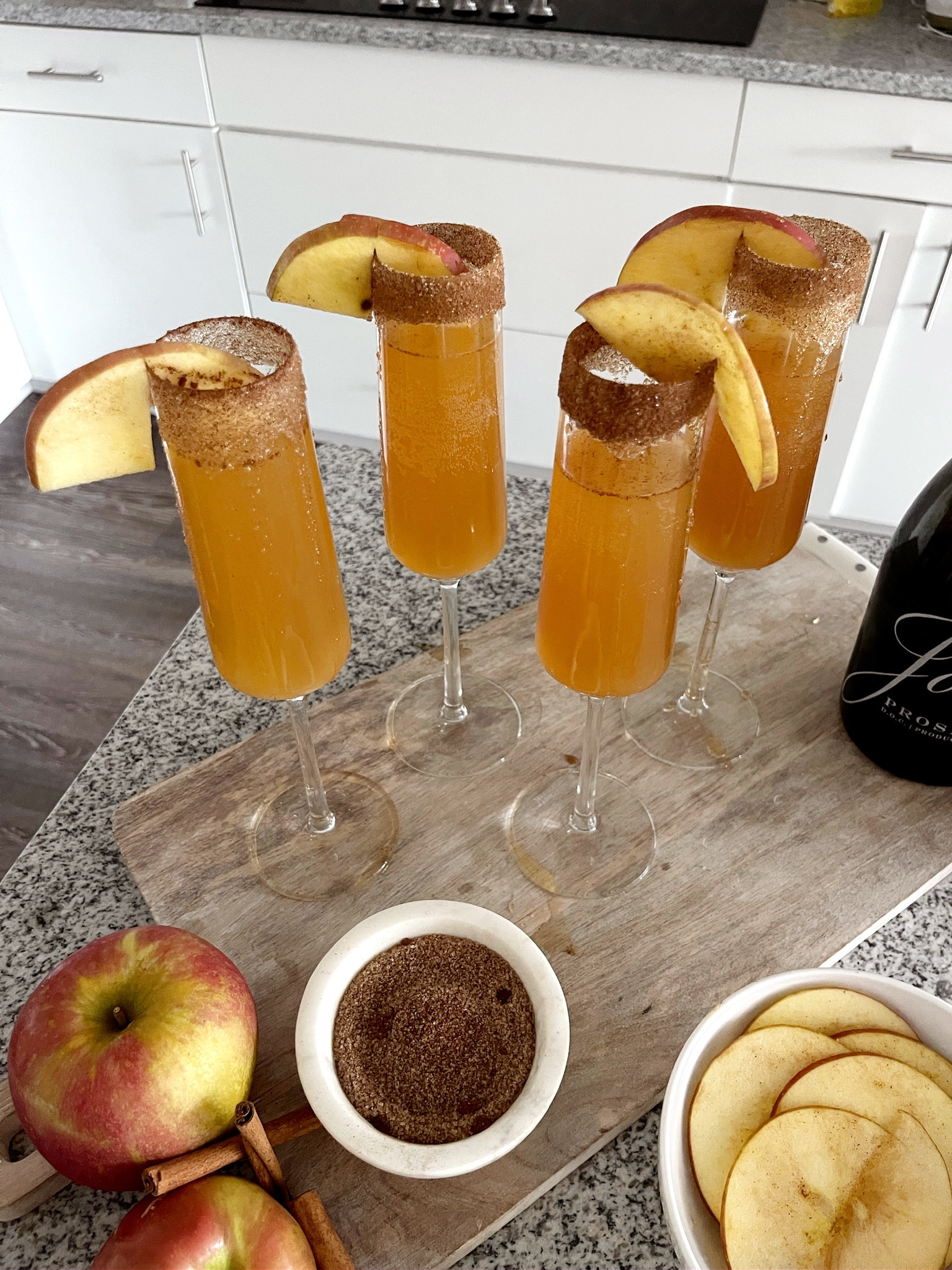 Thanksgiving Mimosa

HOW TO MAKE:
Rim glasses with maple syrup & cinnamon sugar.
Add champagne & splash of apple cider (or whatever ratio you want!)
Garnish with cinnamon sugared apple slice.

Thanksgiving drink, brunch drink, holiday hosting, stemware, drink recipe, kitchen, home, holiday party

#LTKHoliday #LTKhome #LTKparties