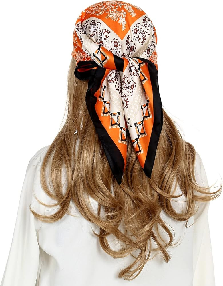 RIIQIICHY Women Head Hair Scarf Like Satin Silk Scarf Sleeping Hair Wrapping Night 27.5" | Amazon (US)