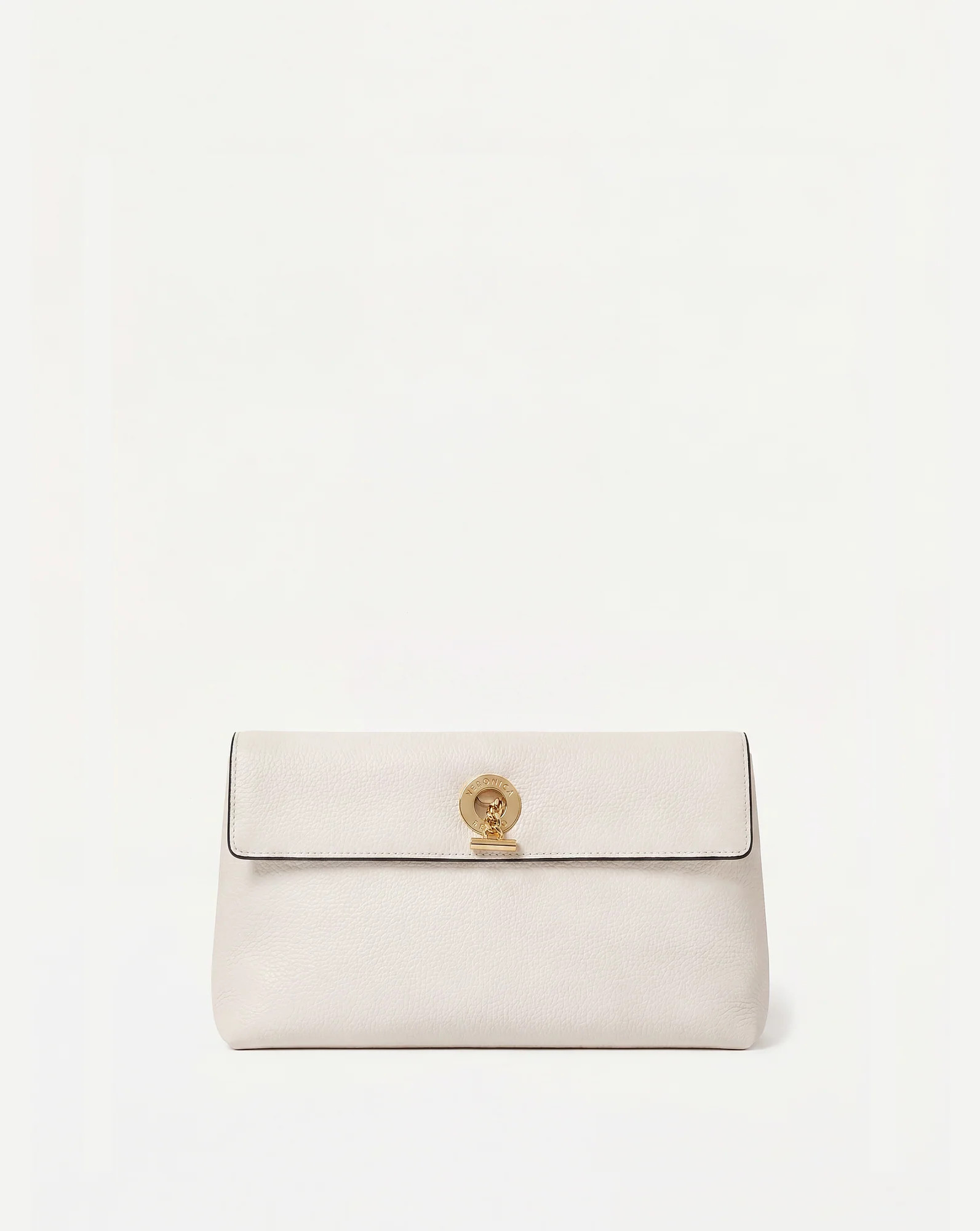 Anchor Clutch in Off White Pebbled Leather | Veronica Beard | Veronica Beard