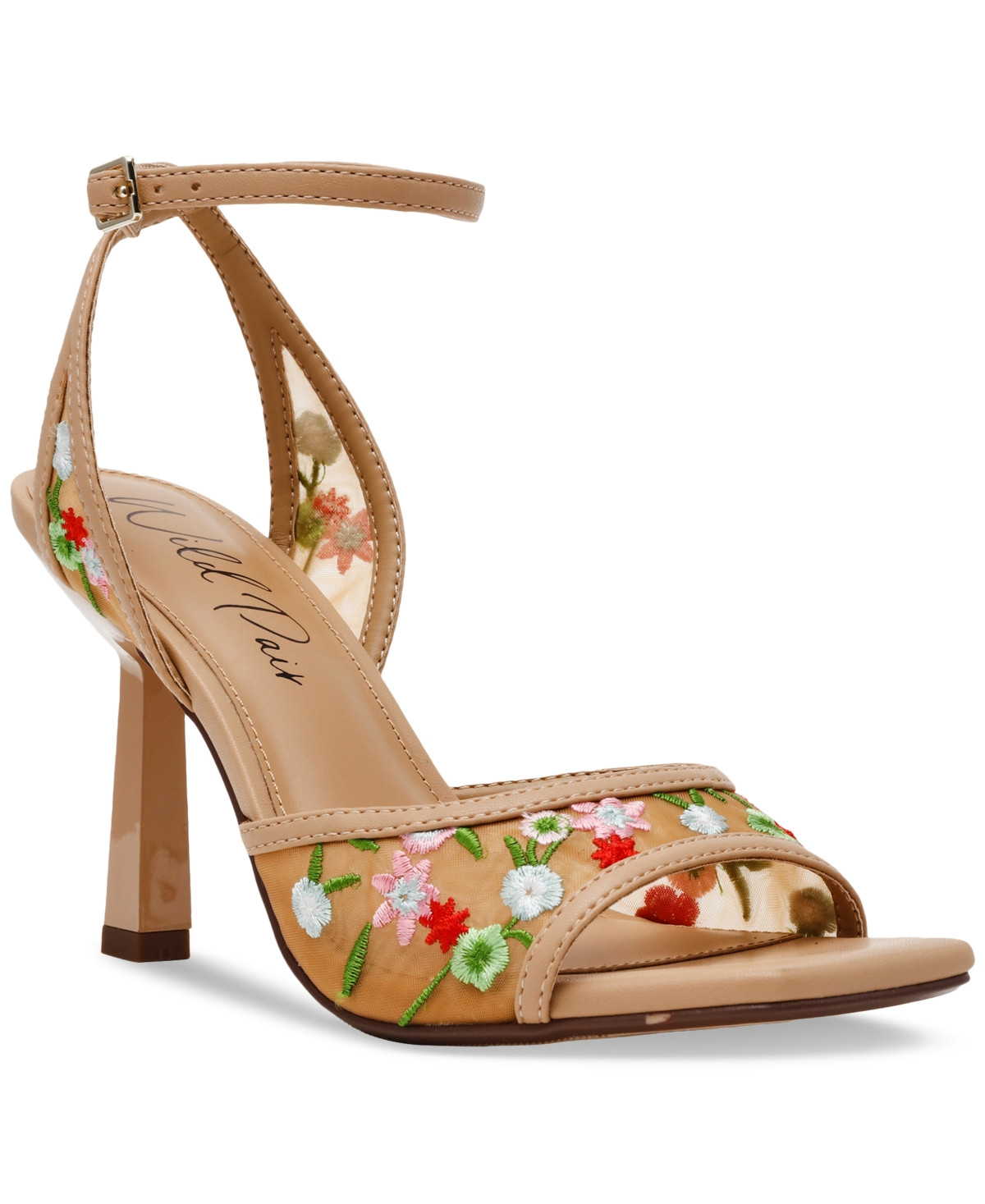 Wild Pair Women's Erynn Dress Sandals, Exclusively at Macy's - Mesh Floral Nude | Macy's