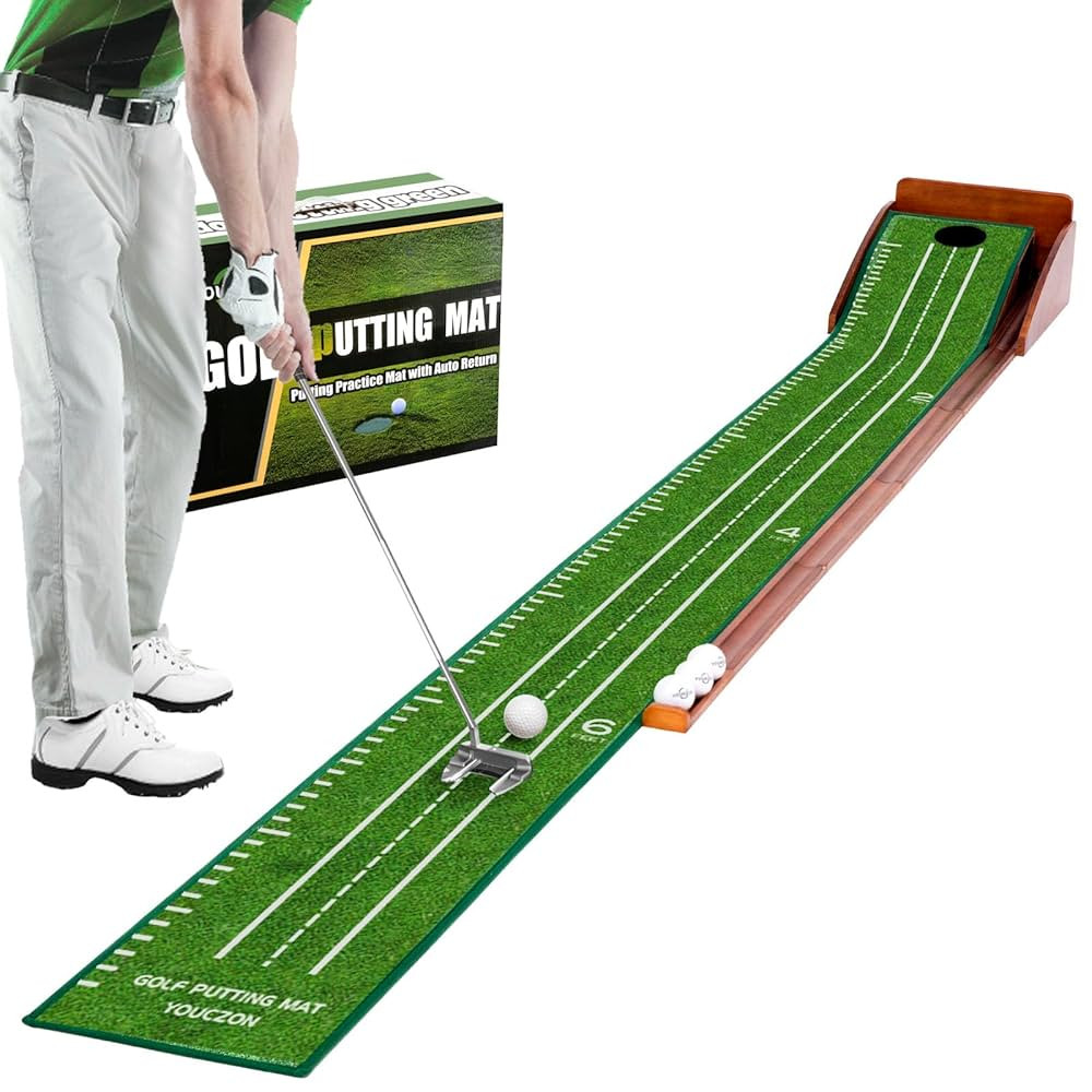 Putting Green Indoor,Golf Putting Mat with Auto Ball Return,Premium Crystal Velvet Surface, Pract... | Amazon (US)