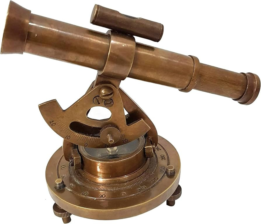 Antique Brass Nautical Alidade Telescope Compass Surveying Theodolite Marine Home/Office Table De... | Amazon (US)