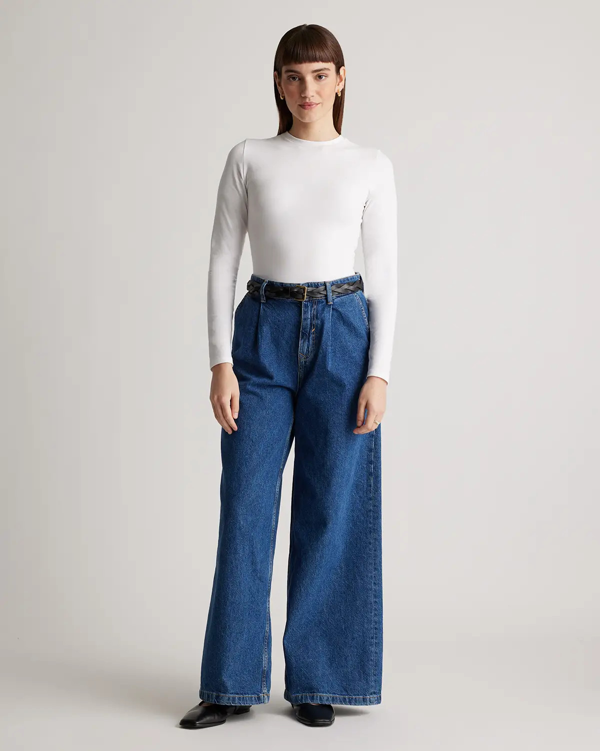 Stretch Cotton Jersey Long Sleeve Bodysuit | Quince