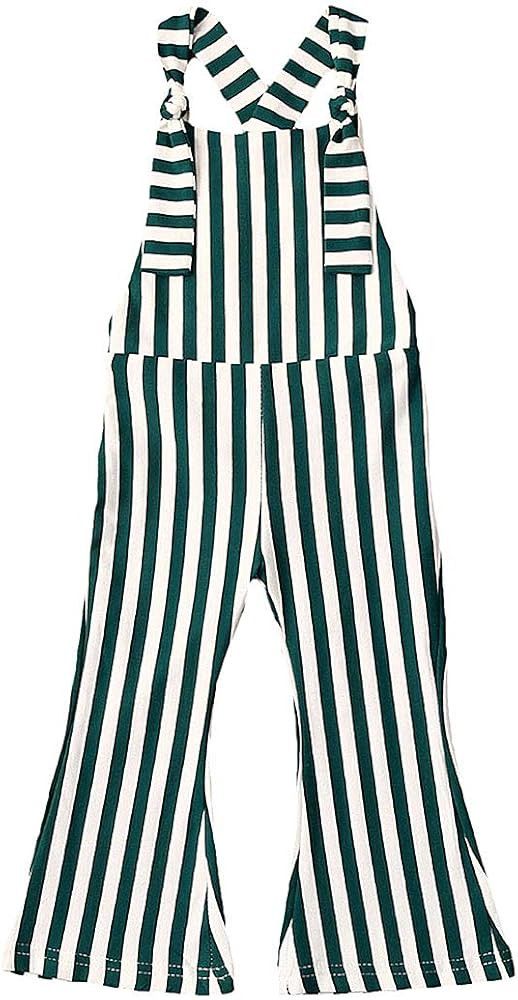 Toddler Kids Baby Girl Stripes Bell-Bottom Jumpsuit Romper Overalls Pants Outfits | Amazon (US)