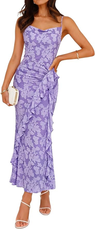 ZESICA Women's Summer Floral Sleeveless Bodycon Dress 2026 Square Neck Ruched Wedding Guest Party... | Amazon (US)