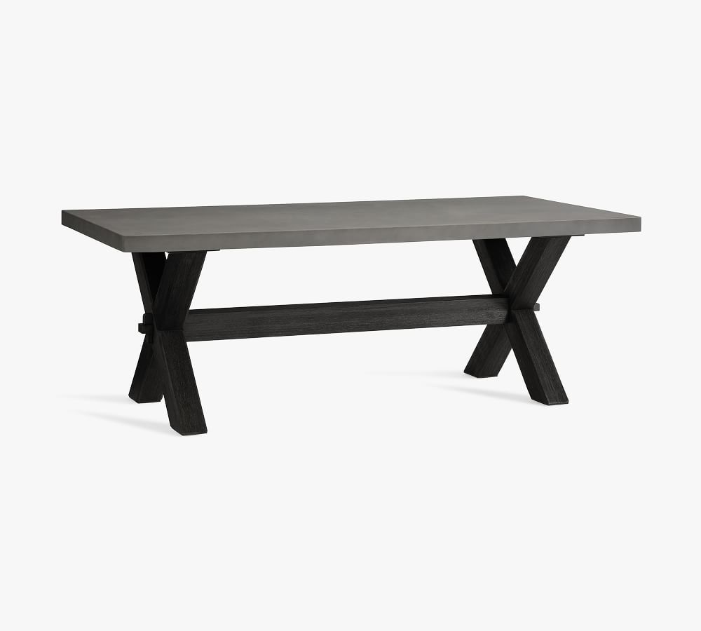 Abbott Indoor/Outdoor 84" Concrete & FSC® Acacia Dining Table | Pottery Barn (US)