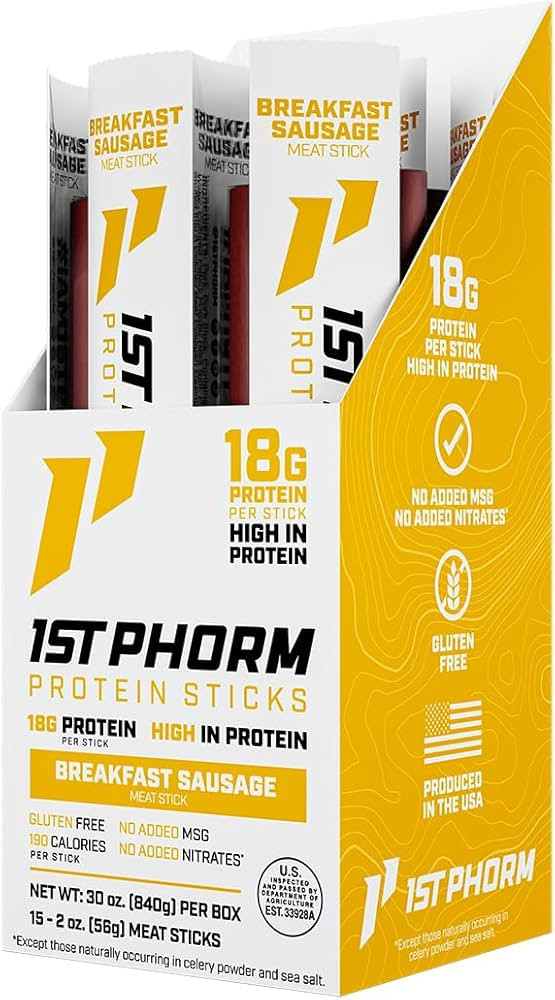 1St Phorm Protein Stick Breakfast Sausage 2 oz (Pack of 15) | Amazon (US)