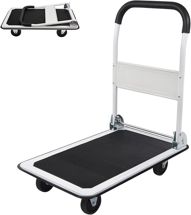 Foldable Push Cart Platform Cart 330lbs Capacity with 2 Ropes | Amazon (US)