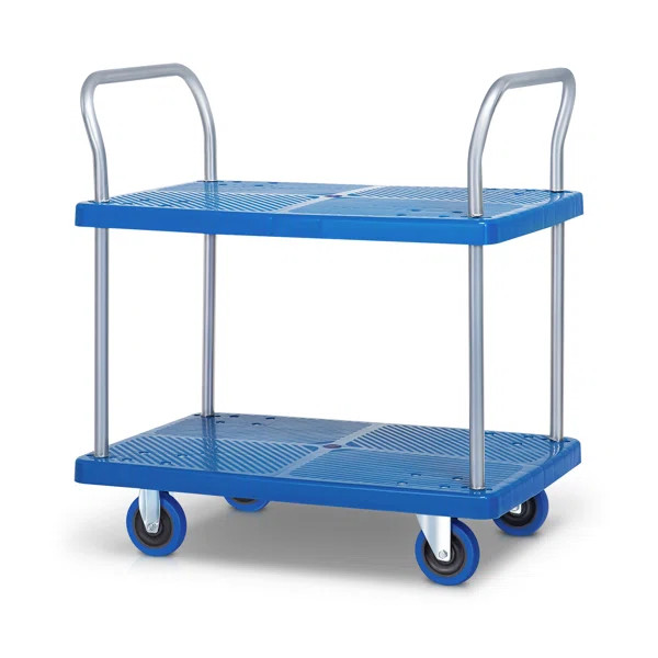 2 Tier Steel Utility Cart Rolling Trolley Cart, for Warehouse Garage, 661 lbs Capacity | Wayfair North America