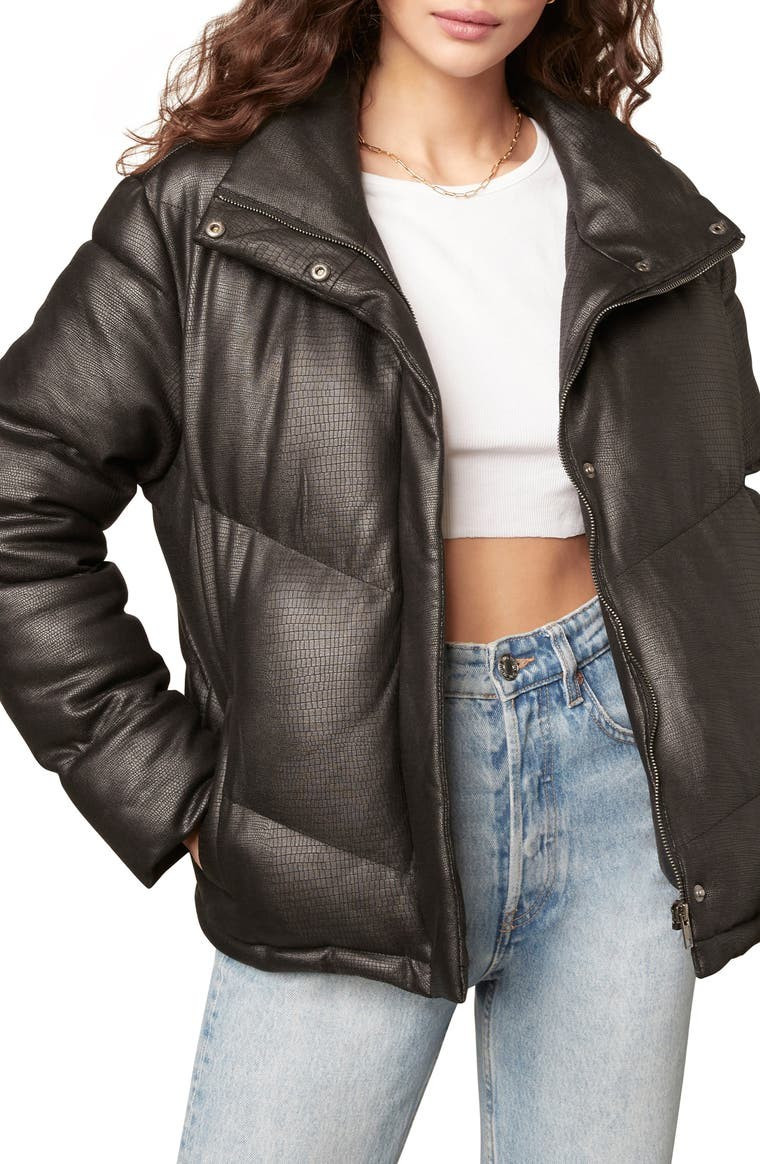 Answer My Layer Faux Leather Puffer Jacket | Nordstrom