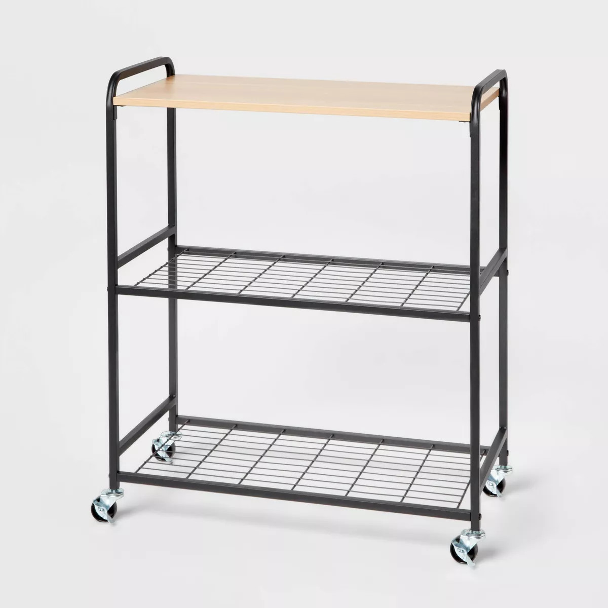 Storage Cart Black Metal with Natural Wood - Brightroom™ | Target