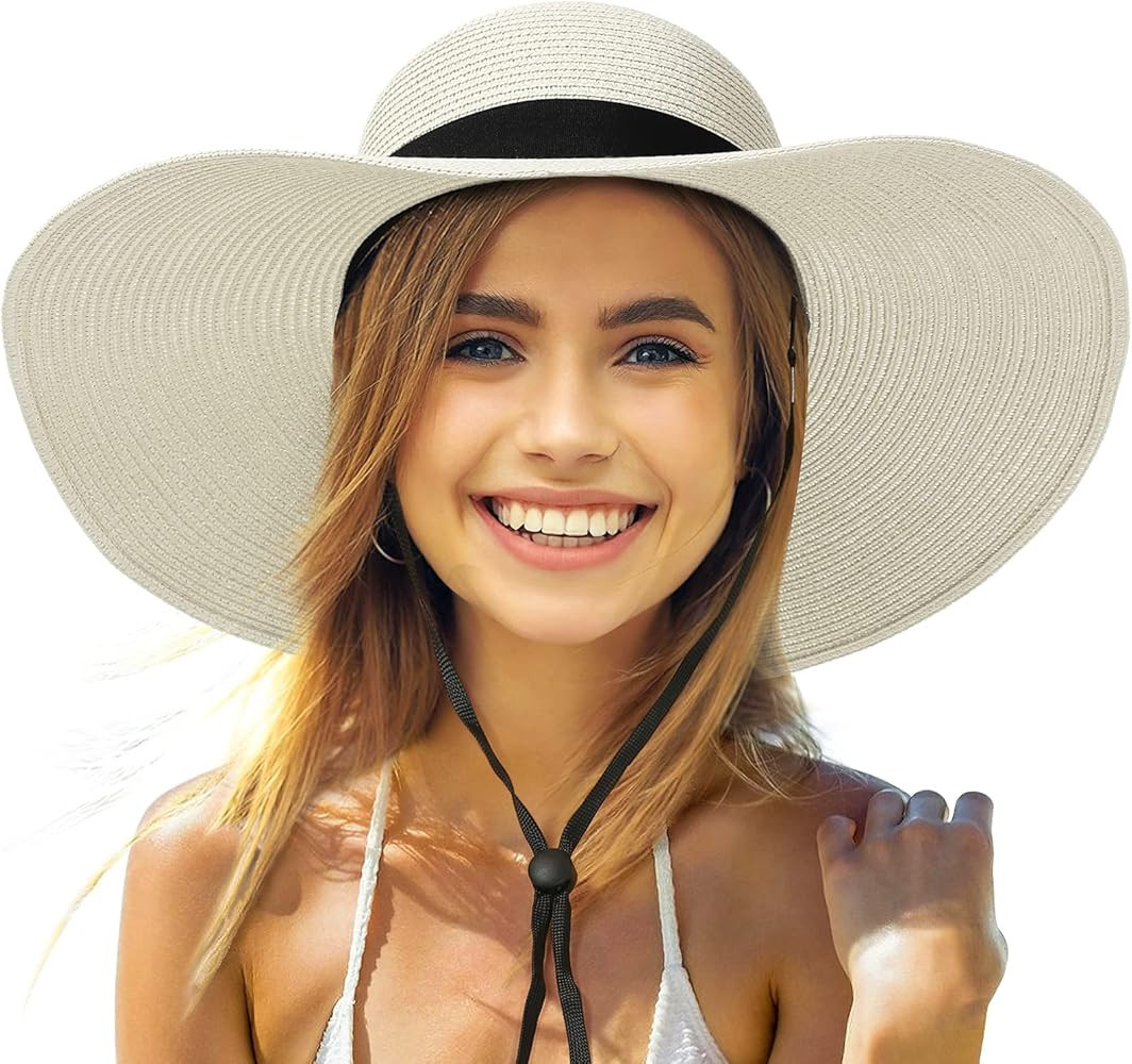 Beach Hats for Women, Foldable Sun Hat Womens UV Protection, Boho Wide Brim Hats for Women, Flopp... | Amazon (US)
