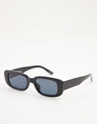 Jeepers Peepers unisex rectangle sunglasses in black | ASOS (Global)