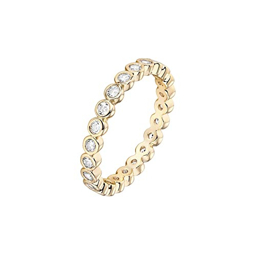 Amazon.com: PAVOI 14K Yellow Gold Plated Love Ring with Cubic Zirconia - 2.8mm Stackable Rings fo... | Amazon (US)