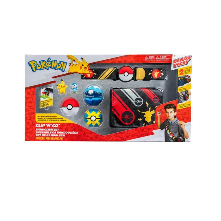 Pokémon Clip 'N' Go Bandolier Set - Includes 2-Inch Pikachu and Piplup Battle Figs with 3 Poke B... | Walmart (US)