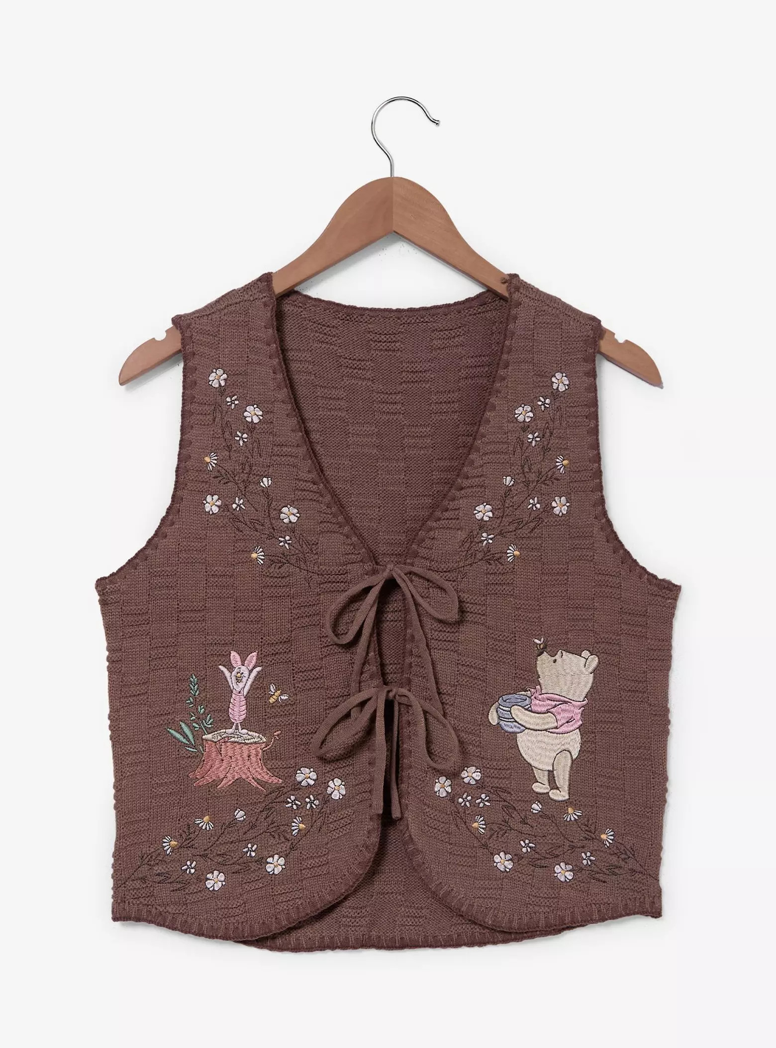 Disney Winnie the Pooh Floral Embroidered Women's Knit Vest - BoxLunch Exclusive | BoxLunch | BoxLunch