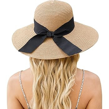 Beach Hat for Women, Wide Brim Sun Straw Hats for Women, Sun Hat Womens UPF 50+ UV Protection, Fl... | Amazon (US)