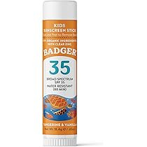Badger SPF 35 Kids Mineral Sunscreen Face Stick - Reef-Friendly Broad-Spectrum Water-Resistant Kids  | Amazon (US)