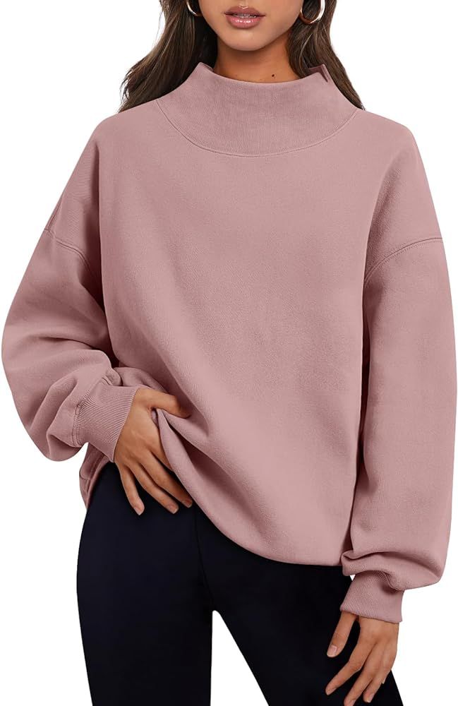 Trendy Queen Womens Oversized Sweatshirts Turtleneck Pullover Long Sleeve Hoodies Tops Fall Outfi... | Amazon (US)