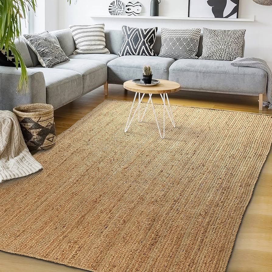 Signature Loom Handcrafted Farmhouse Jute Accent Rug (6 ft x 9 ft) - Soft & Comfortable Natural J... | Amazon (US)