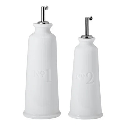 Fitz and Floyd Everyday White Bistro Oil & Vinegar Set | Wayfair North America