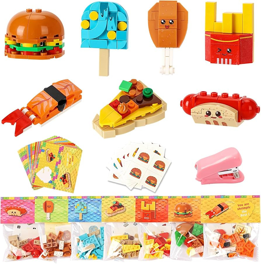 Valentine's Day Cards for Kids Classroom - 28 PCS Dessert Block Valentines Day Gifts for Kids, Va... | Amazon (US)