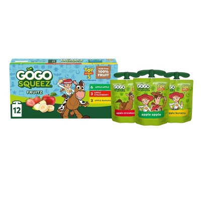 GoGo SqueeZ No Sugar Added Applesauce and Fruit Puree Apple Banana & Strawberry Variety Pack  - 3.2oz/12ct | Target