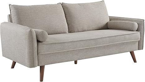 Modway Revive Contemporary Modern Fabric Upholstered Sofa In Beige | Amazon (US)