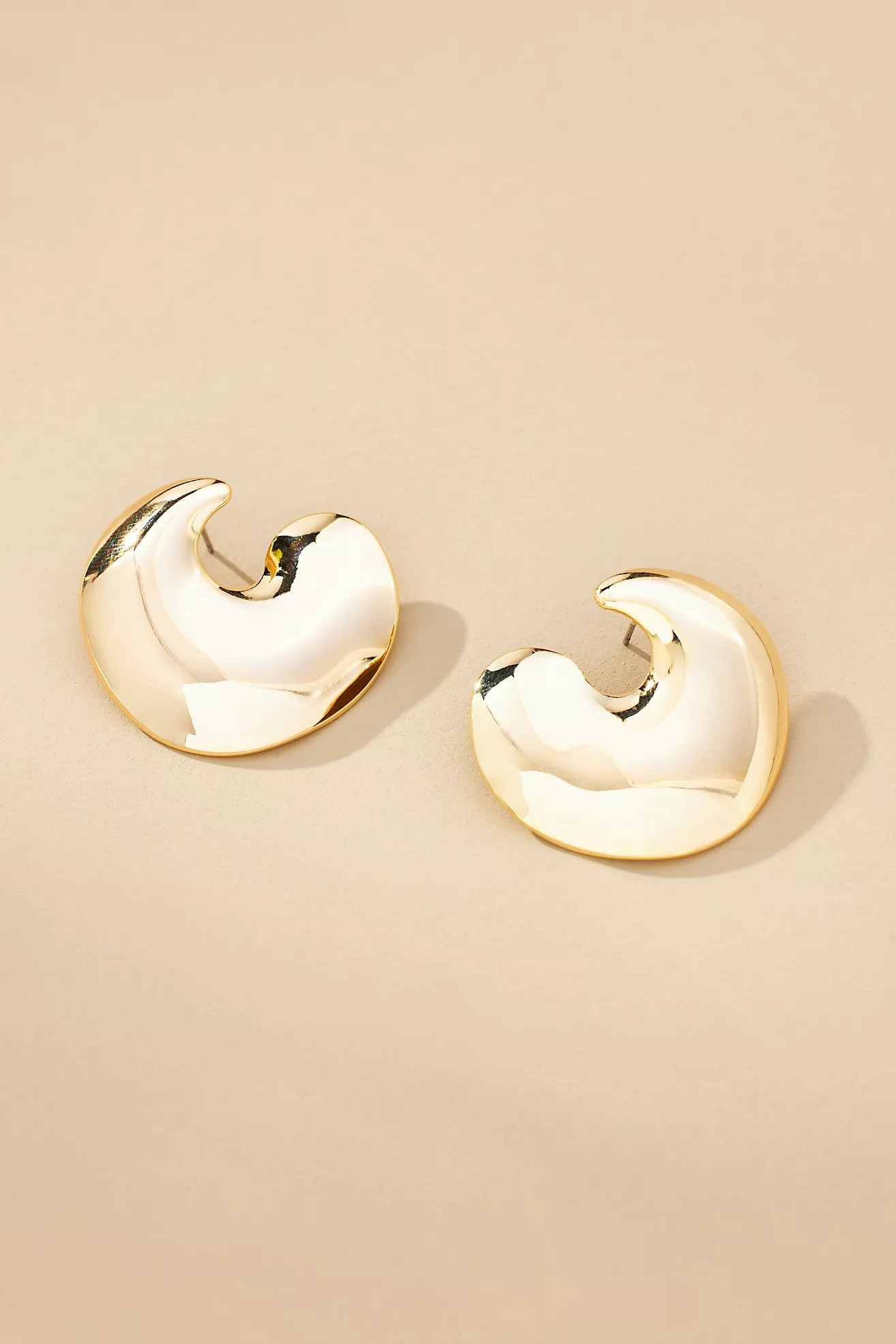 Shiny Abstract Hoop Earrings | Anthropologie (US)